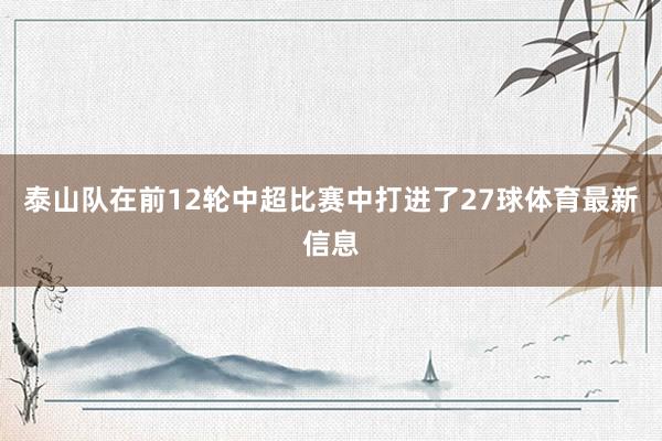泰山队在前12轮中超比赛中打进了27球体育最新信息