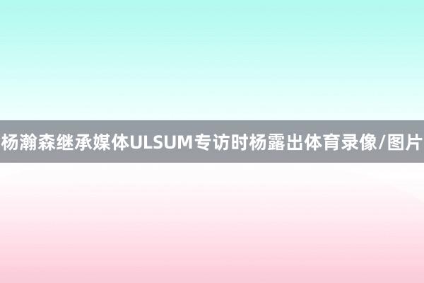 杨瀚森继承媒体ULSUM专访时杨露出体育录像/图片