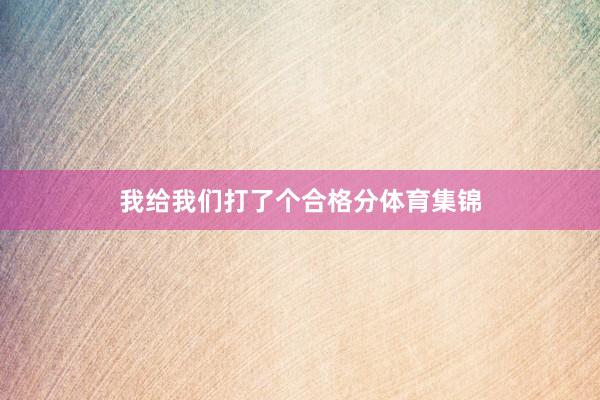 我给我们打了个合格分体育集锦