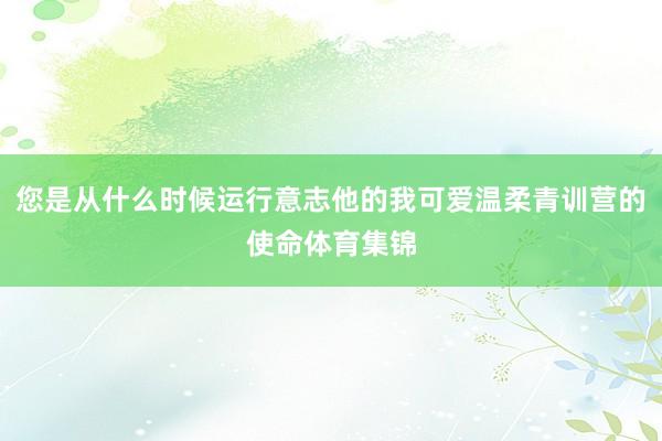 您是从什么时候运行意志他的我可爱温柔青训营的使命体育集锦