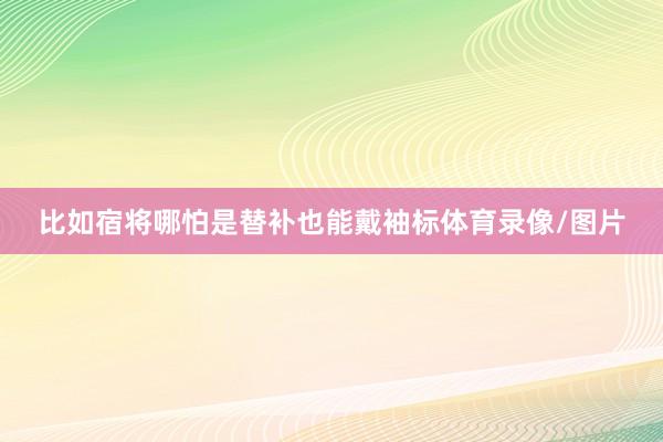 比如宿将哪怕是替补也能戴袖标体育录像/图片