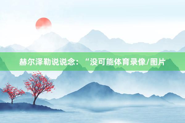 赫尔泽勒说说念：“没可能体育录像/图片