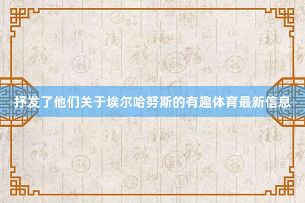 抒发了他们关于埃尔哈努斯的有趣体育最新信息