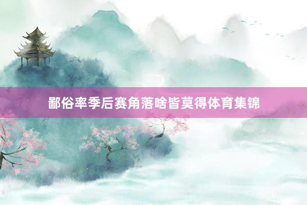 鄙俗率季后赛角落啥皆莫得体育集锦