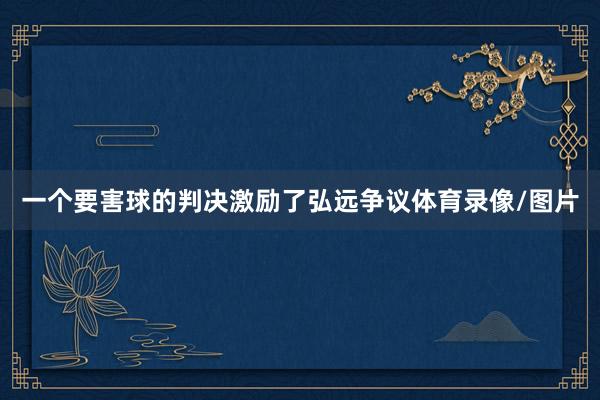 一个要害球的判决激励了弘远争议体育录像/图片
