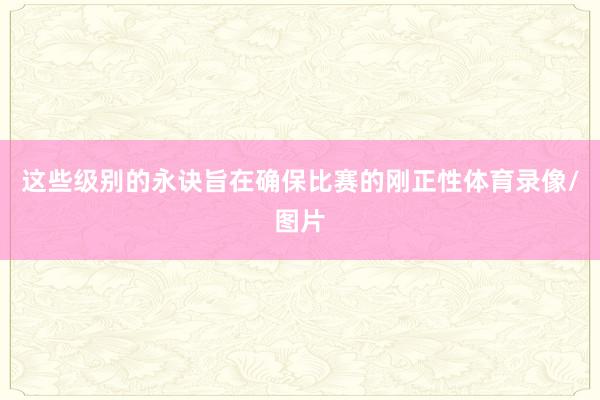 这些级别的永诀旨在确保比赛的刚正性体育录像/图片