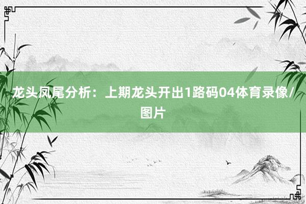 龙头凤尾分析：　　上期龙头开出1路码04体育录像/图片