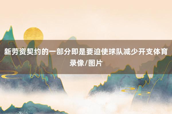 新劳资契约的一部分即是要迫使球队减少开支体育录像/图片