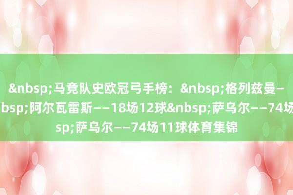 　　马竞队史欧冠弓手榜：　　格列兹曼——91场39球　　阿尔