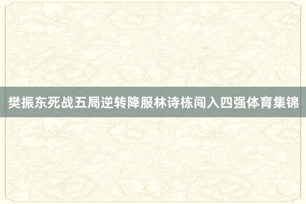 樊振东死战五局逆转降服林诗栋闯入四强体育集锦