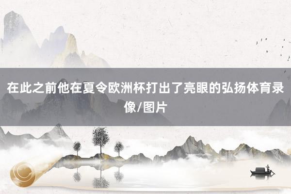 在此之前他在夏令欧洲杯打出了亮眼的弘扬体育录像/图片