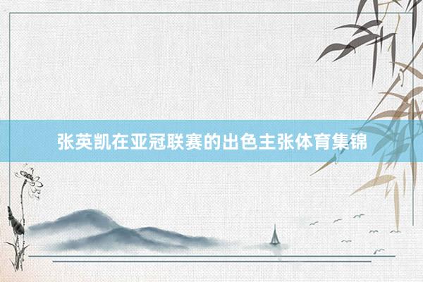 张英凯在亚冠联赛的出色主张体育集锦