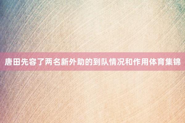 唐田先容了两名新外助的到队情况和作用体育集锦