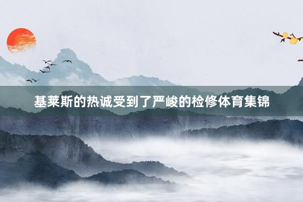 基莱斯的热诚受到了严峻的检修体育集锦