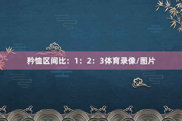 矜恤区间比：1：2：3体育录像/图片