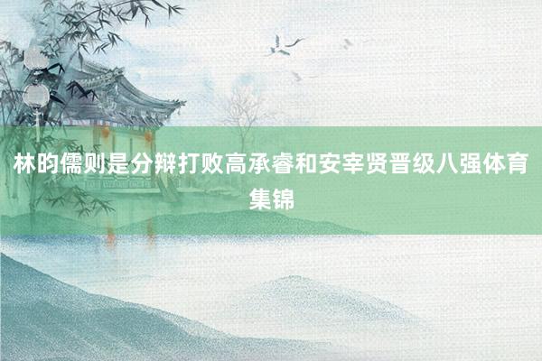 林昀儒则是分辩打败高承睿和安宰贤晋级八强体育集锦