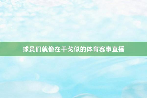 球员们就像在干戈似的体育赛事直播