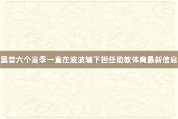 曩昔六个赛季一直在波波辖下担任助教体育最新信息