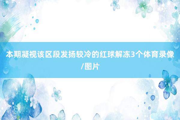 本期凝视该区段发扬较冷的红球解冻3个体育录像/图片