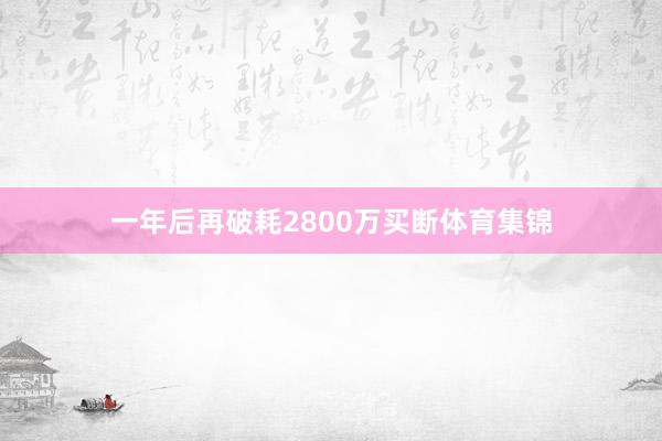 一年后再破耗2800万买断体育集锦