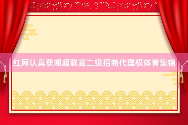 红网认真获湘超联赛二级招商代理权体育集锦