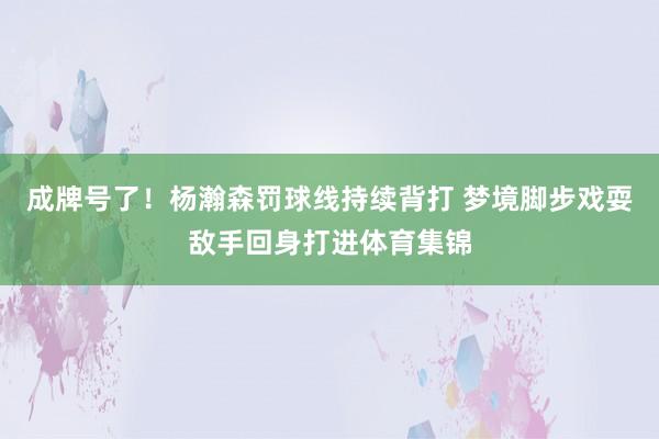 成牌号了！杨瀚森罚球线持续背打 梦境脚步戏耍敌手回身打进体育