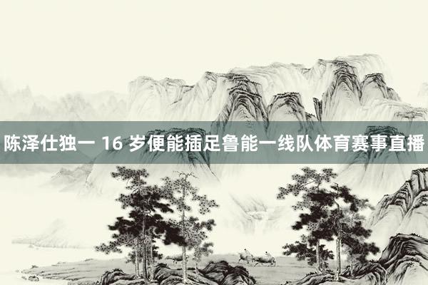陈泽仕独一 16 岁便能插足鲁能一线队体育赛事直播