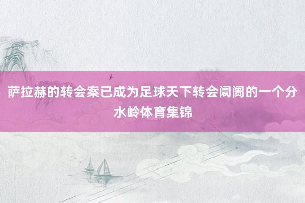 萨拉赫的转会案已成为足球天下转会阛阓的一个分水岭体育集锦