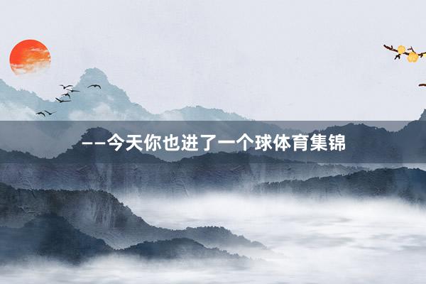 ——今天你也进了一个球体育集锦